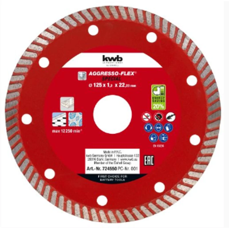Gyémánt vágótárcsa (vékony) 125x1,2 KWB by Einhell tartozék