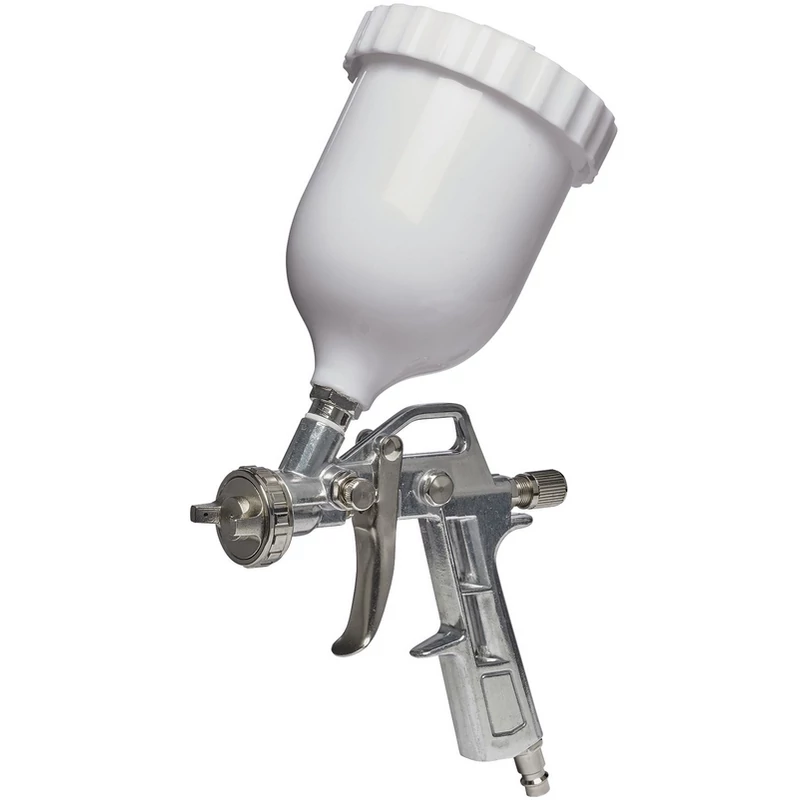 Festékszóró pisztoly, műanyag felső tartállyal kompresszor tartozék