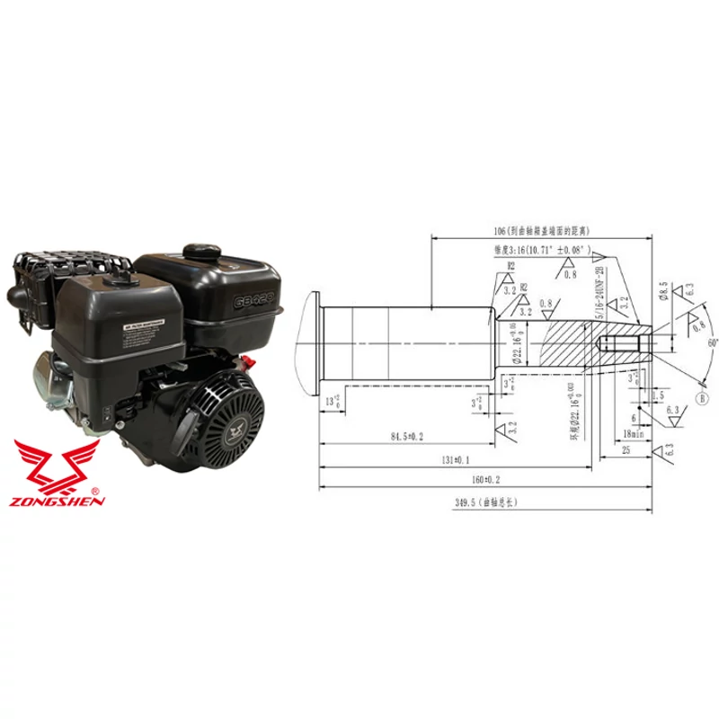 MOTOR ZONGSHEN GB420 420cc 13,0 KÚPOS TENGELY ELEKTROMOS INDÍTÓ
