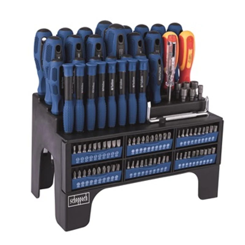 Scheppach SDB 100-2 Csavarhúzó és bit készlet, 100 db-os