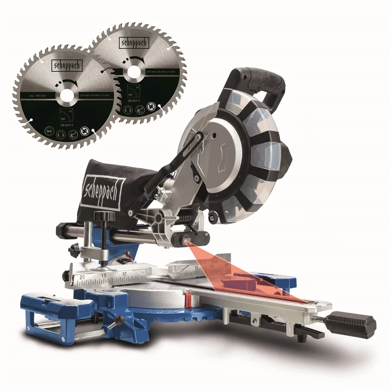 Scheppach HM 254 gérvágó fűrész húzófunkcióval és lézerrel