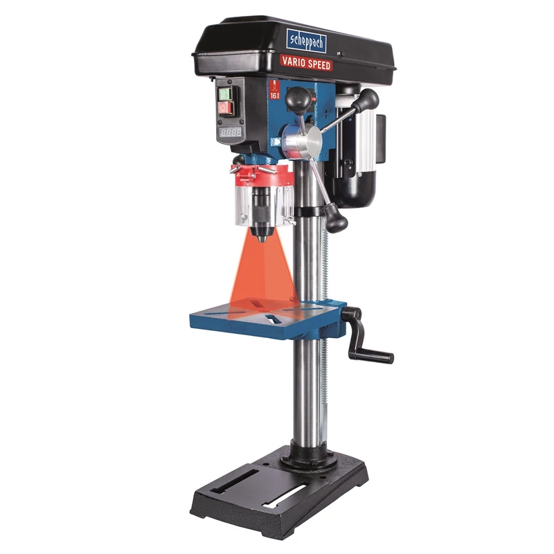 Scheppach DP 19 VARIO - Oszlopos fúrógép lézeres központosítással